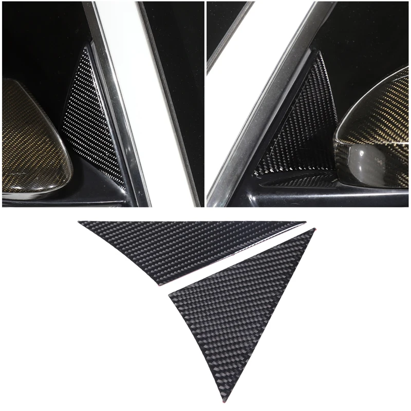 

For 2013-2022 Jaguar F-TYPE soft carbon fiber car styling front A-pillar triangle decoration sticker car exterior accessories