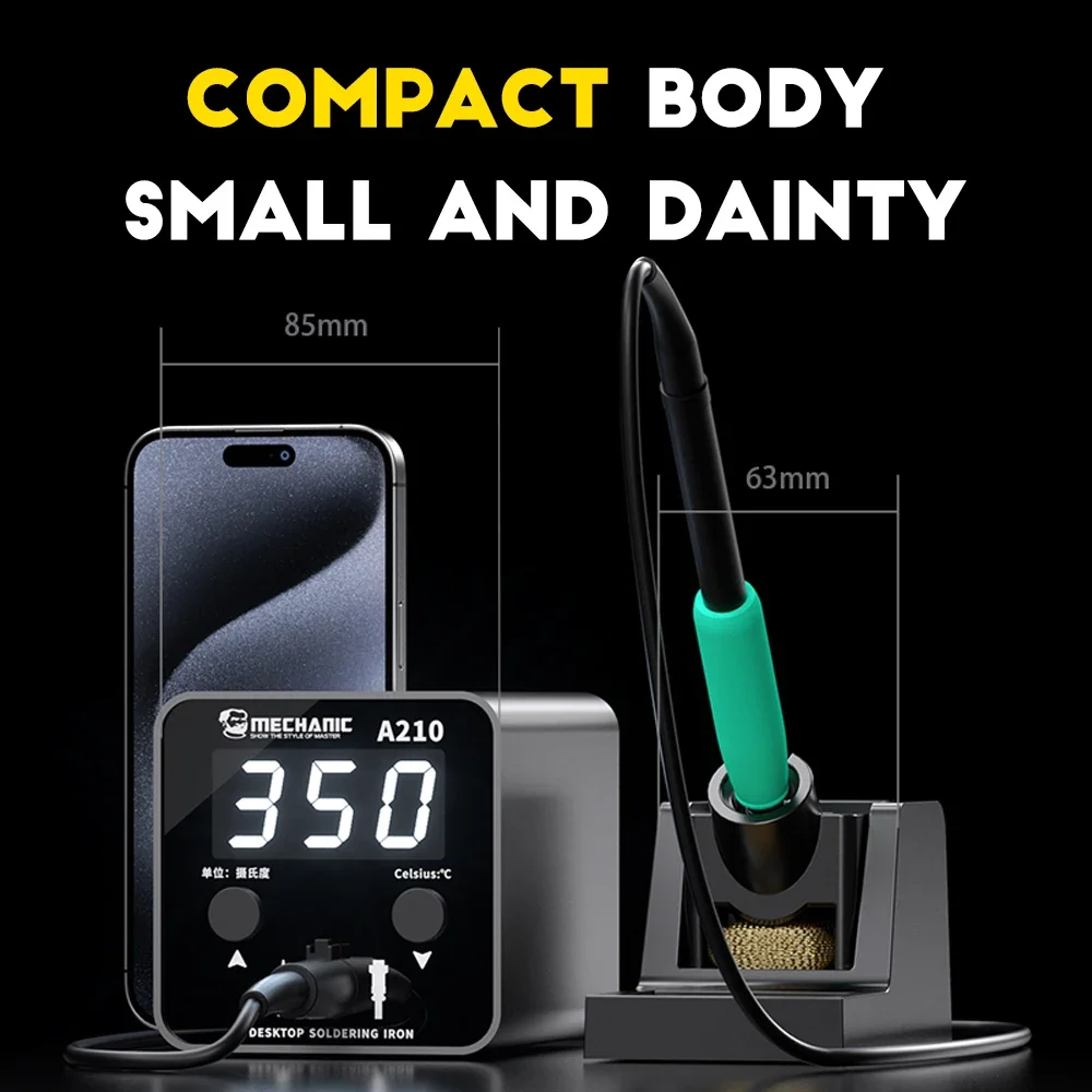 MECHANIC Digital Soldering Station with LCD Display, Precise Temp Control 180℃-450℃, Fast Heating, for PCB & Electronics Repair