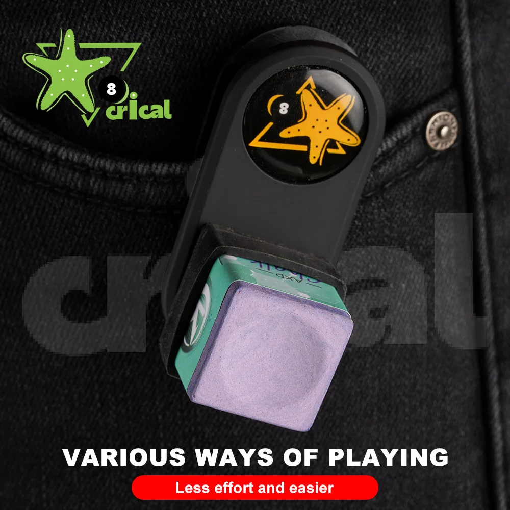 

Магнитный держатель для мела для бильярда CRICAL, чехол для мела для бильярда, бесшумный зажим для ремня, круглый для мела для таома, бассейна, снукера, аксессуары для бильярда