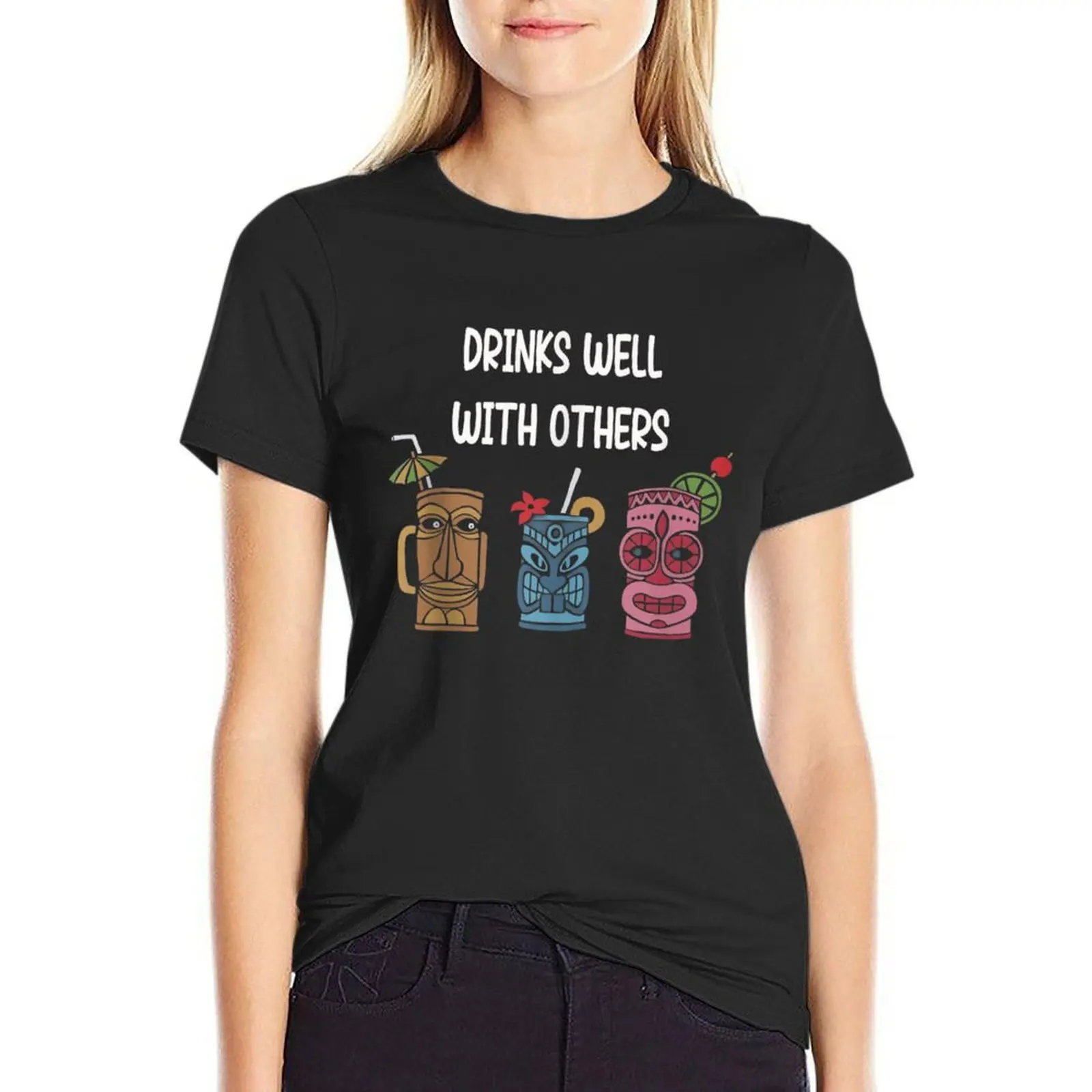 Drinks Well With Others T-Shirt plus sizes animal print shirt for girls animal prinfor t-shirts for Women graphic tees funny