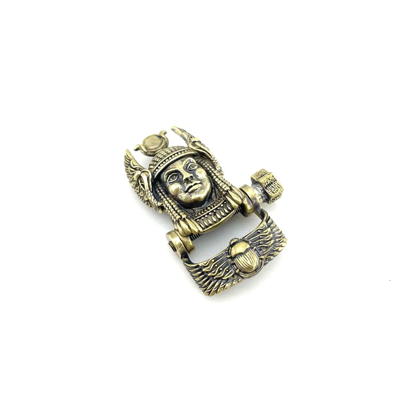 

1 Set Pharaoh Scarab Paracord Buckle Bracelet EDC DIY Accessories Antique Hand Casted Pendant Brass Parts Lanyards Charms