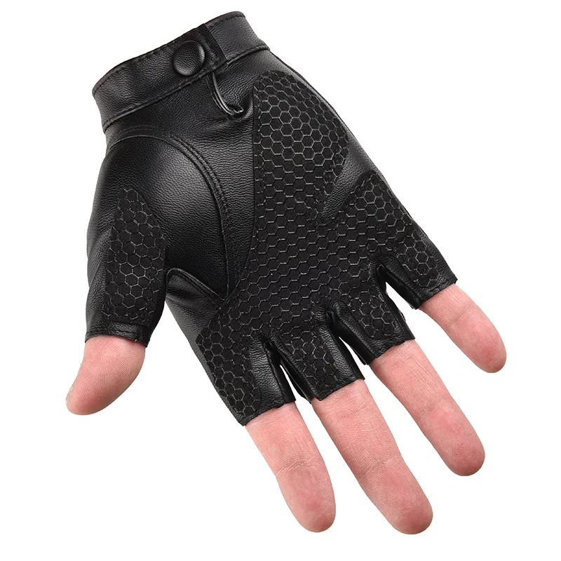 Motorbike Cycling Gloves Men Leather Half Finger Gloves Motorcycle Breathable Women Bicycle Touch Screen Alpine MTB Fitness