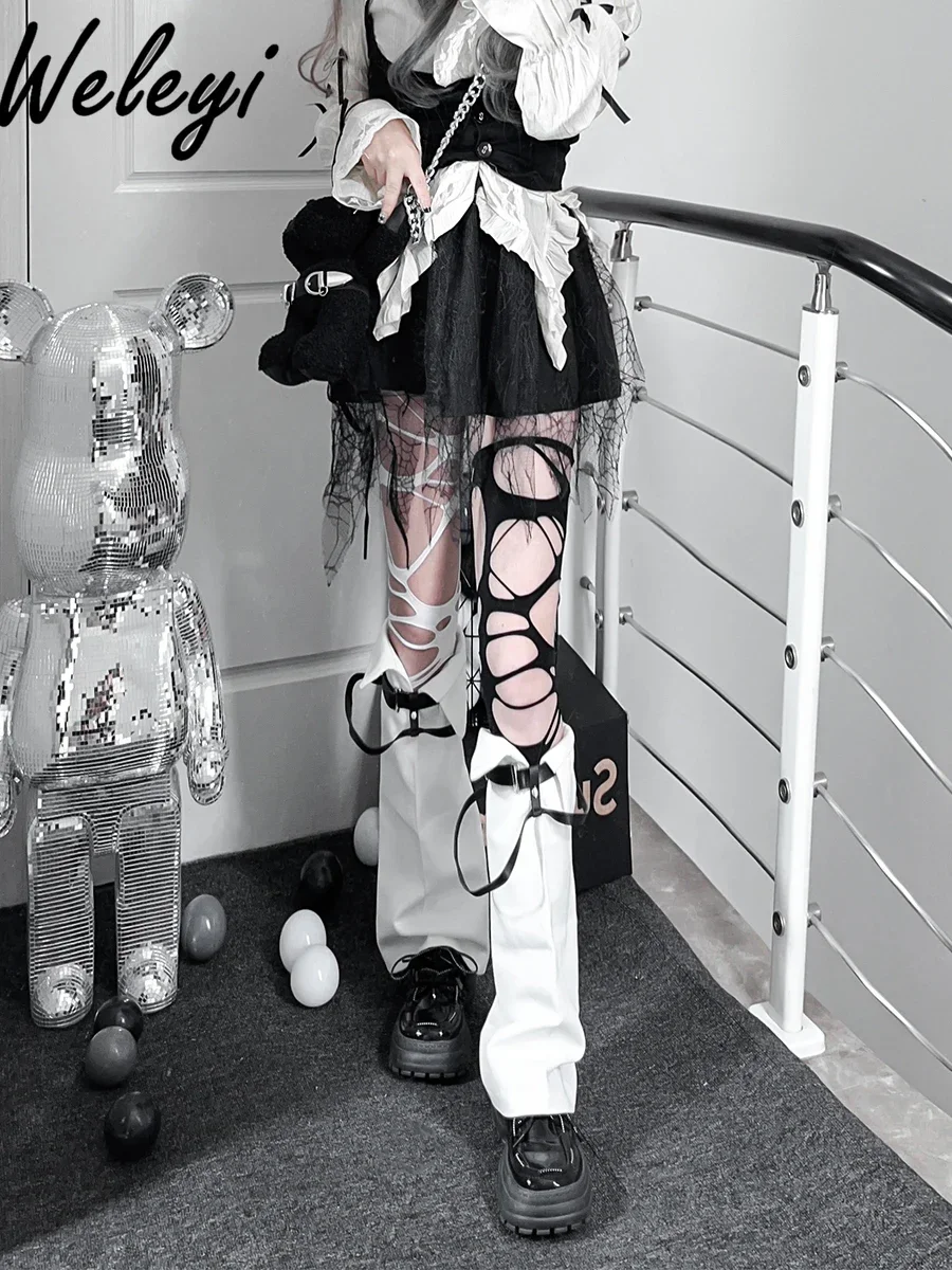 Sexy Y2k Jirai Kei Black Silk Knee Socks Women Pure Color Leg Socks Jk Lolita Girl Subculture Horn Leg Cover Long Tube Stockings