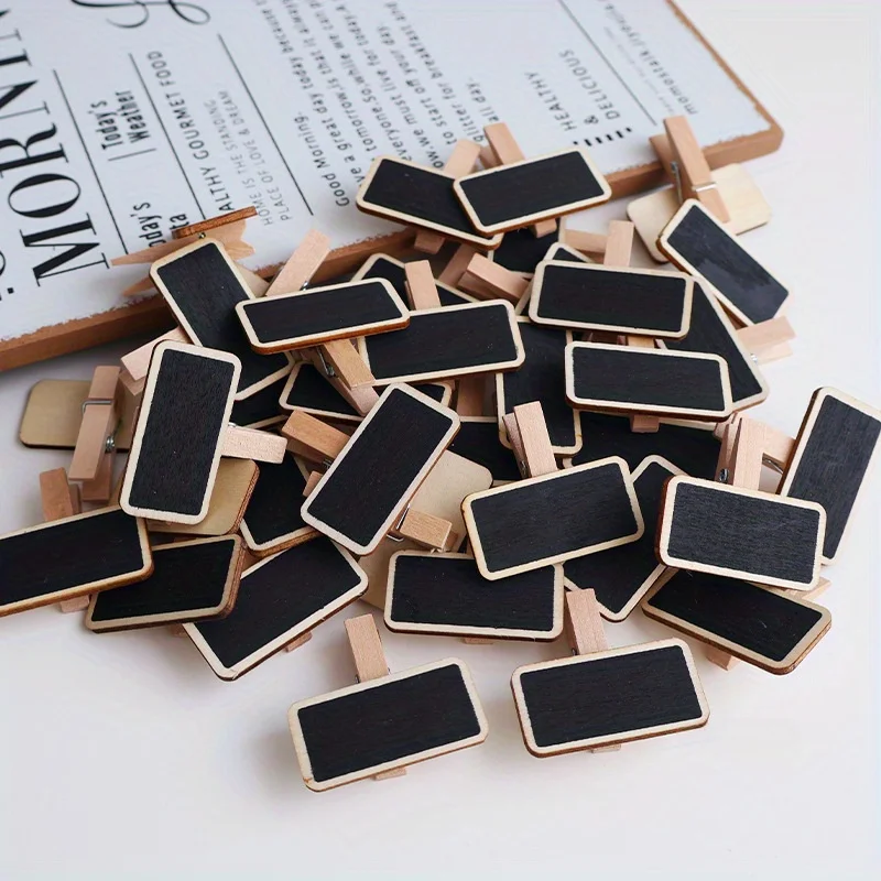 Holz-Kreidetafel-Clip-Set, kleine Preisschild-Notizblock-Clips, Fotohalter, vielseitige Präsentationswerkzeuge für Hochzeiten