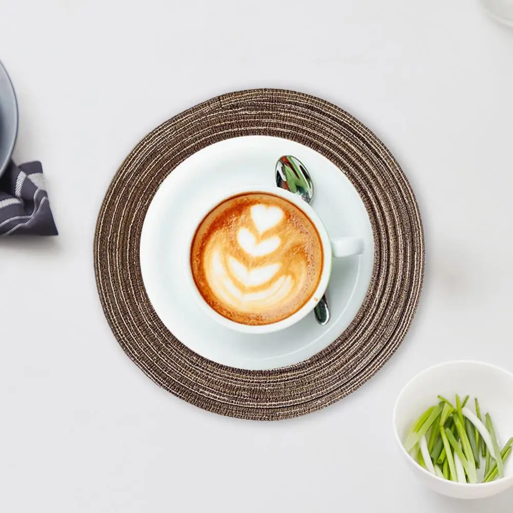 Heat Resistant Table Mat High Temperature Resistant Coasters 2 Pcs Woven Round Placemats Set Anti-slip Dining Table for Kitchen