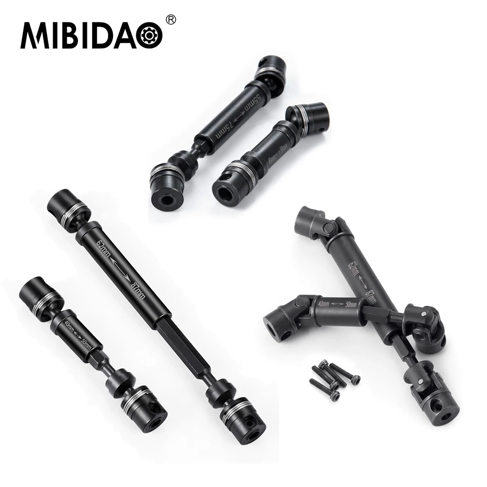 MIBIDAO 2 Stück Stahlgetriebe-Antriebswellengelenk für TRX-4M Bronco Defender K10 1/18 RC Car Upgrade Teile Zubehör
