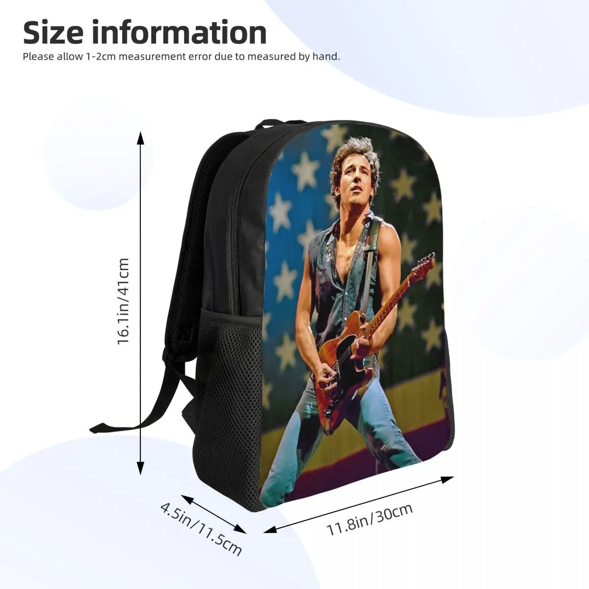 Bruce Springsteen Student Backpack School Bag Hiking Travel Daypack for Boys Girls Fashion Bookbag Shoulder Bags