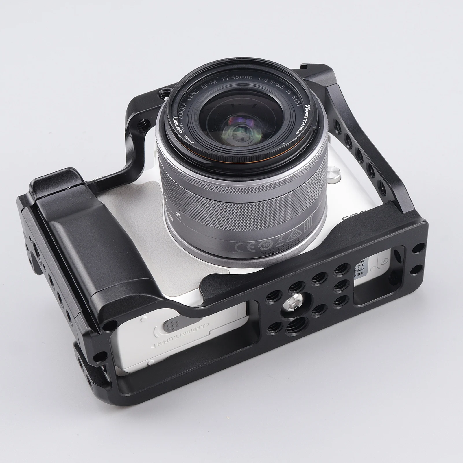 Camera Cage Aluminum Alloy Video Cage for Canon M5 M50 M50II Mirrorless Camera with Cold Shoe Mount 1/4in & 3/8in Screw Holes