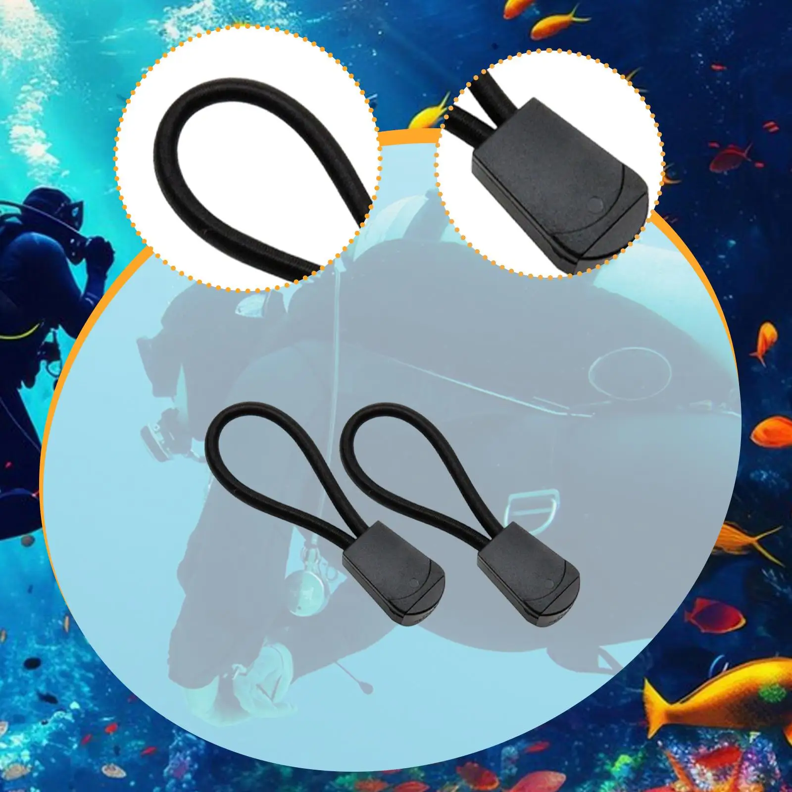 

Diving Equipment Portable Elastic Retainer Rope Secure Clip Holder for Snorkel and Scuba Regulator