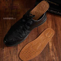1 Pair Cowhide Insole for Shoes Men Women Comfortable Deodorant Ultra Thin Leather Insoles Flats Replacement Inner Shoe Sole