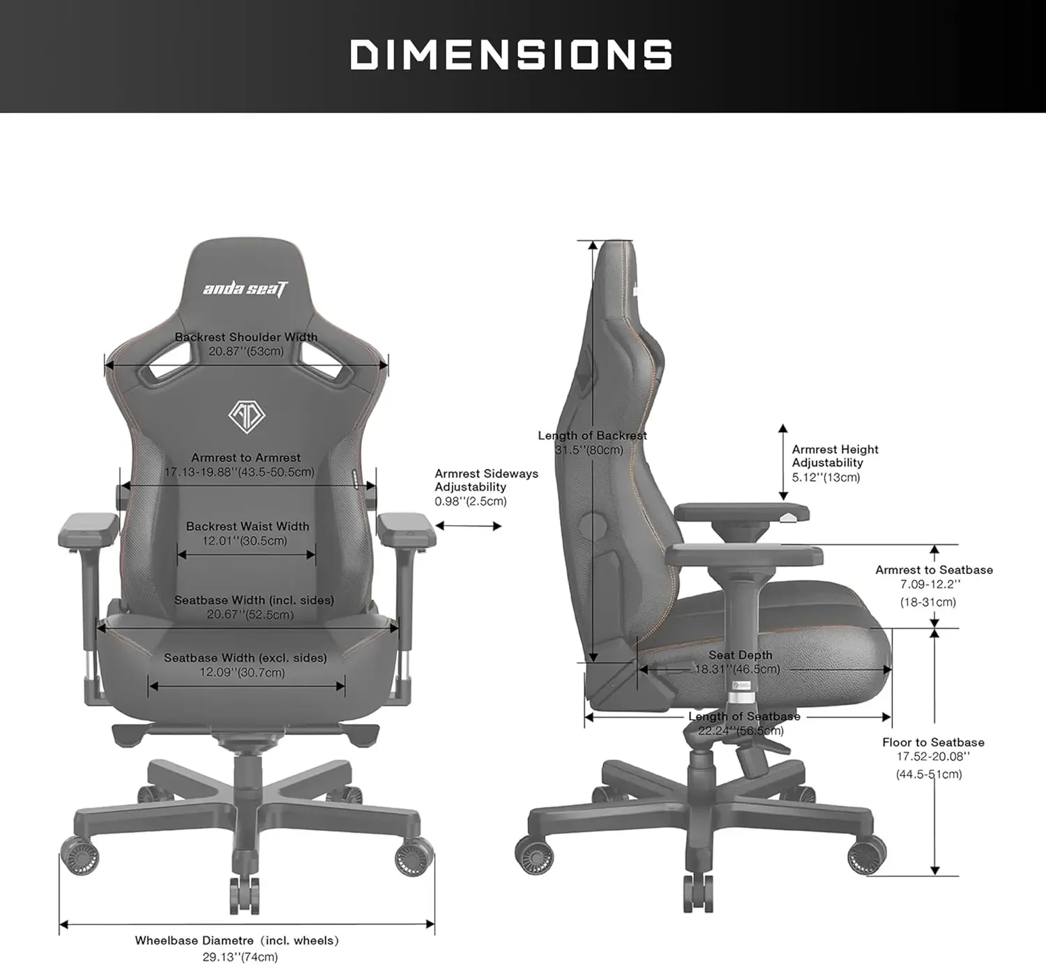 Kaiser 3 XL Gaming Chair for Adults - Ergonomic Grey Fabric Gaming Chairs with Lumbar Support, Comfortable Office Chairs