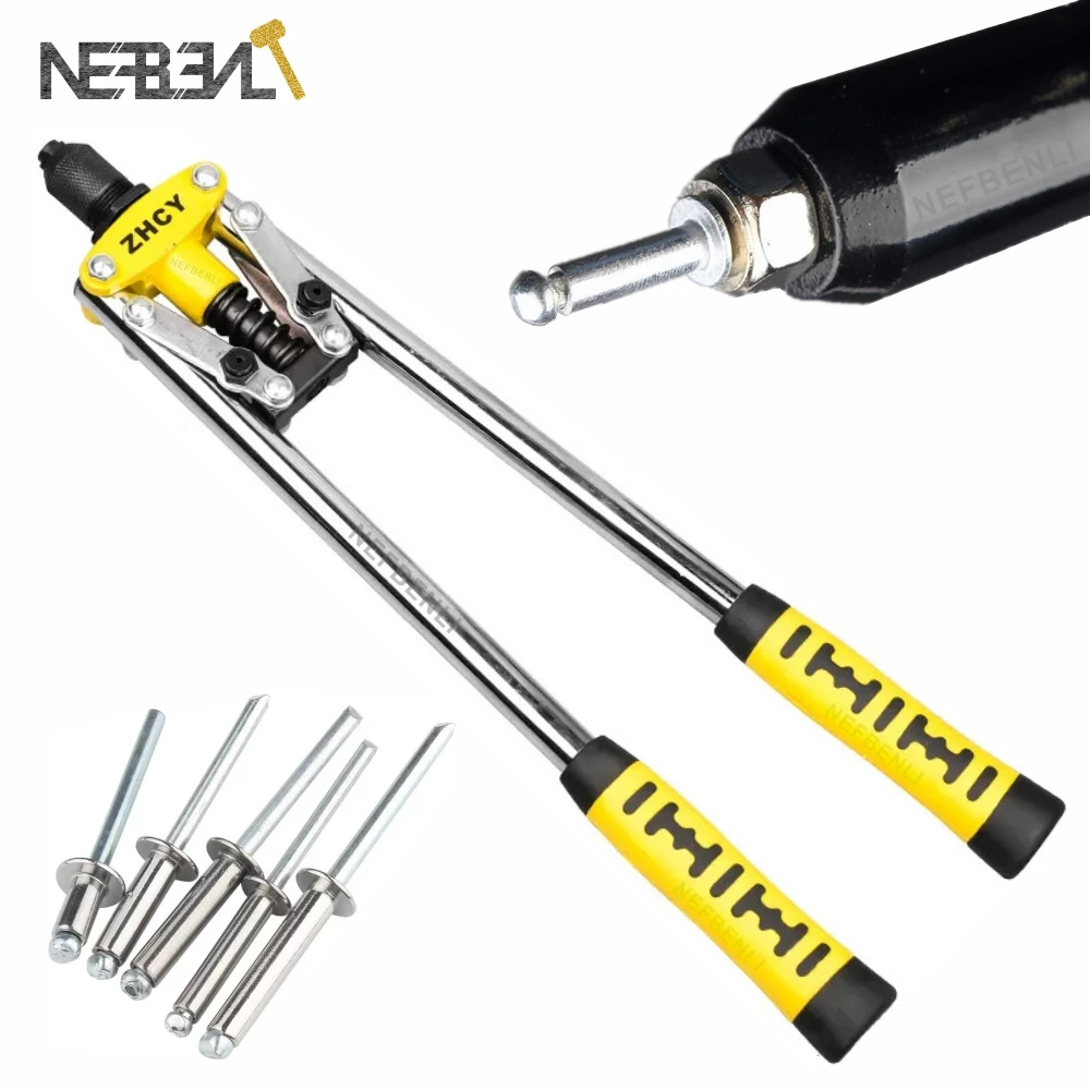 Rivet Gun Household Manual Riveter Double DIY Tool Professional Grade Double-Handle  Labor-Saving Pull Blind Rivet Gun