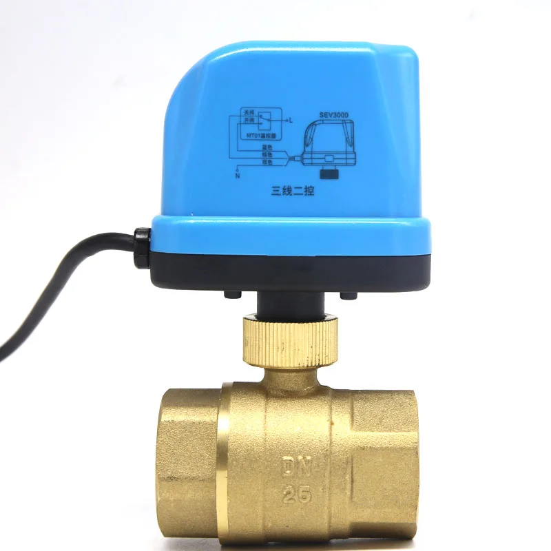 DN15 DN20 DN25 DN32 AC220V Electric water 2 way Brass Motorized Ball Valve ,Switch type two-way hvac 1/2 \