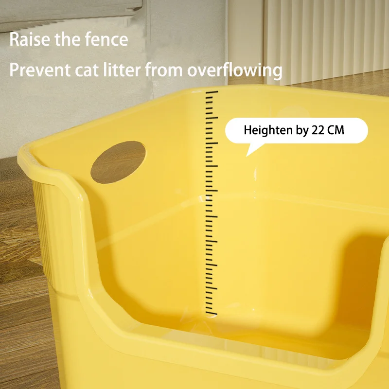 Large Cat Litter Box with Raised Sides and Shovel Easy Clean Sandbox Toilet for Cats Pet Supplies Popular Cat Essentials