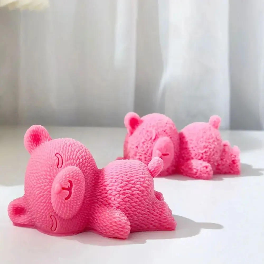 Kitchen Supplies Cake Mold Sleeping Bear Mold Food Grade Mousse Pudding Mold Baking Tool Silicone Candle Mould DIY