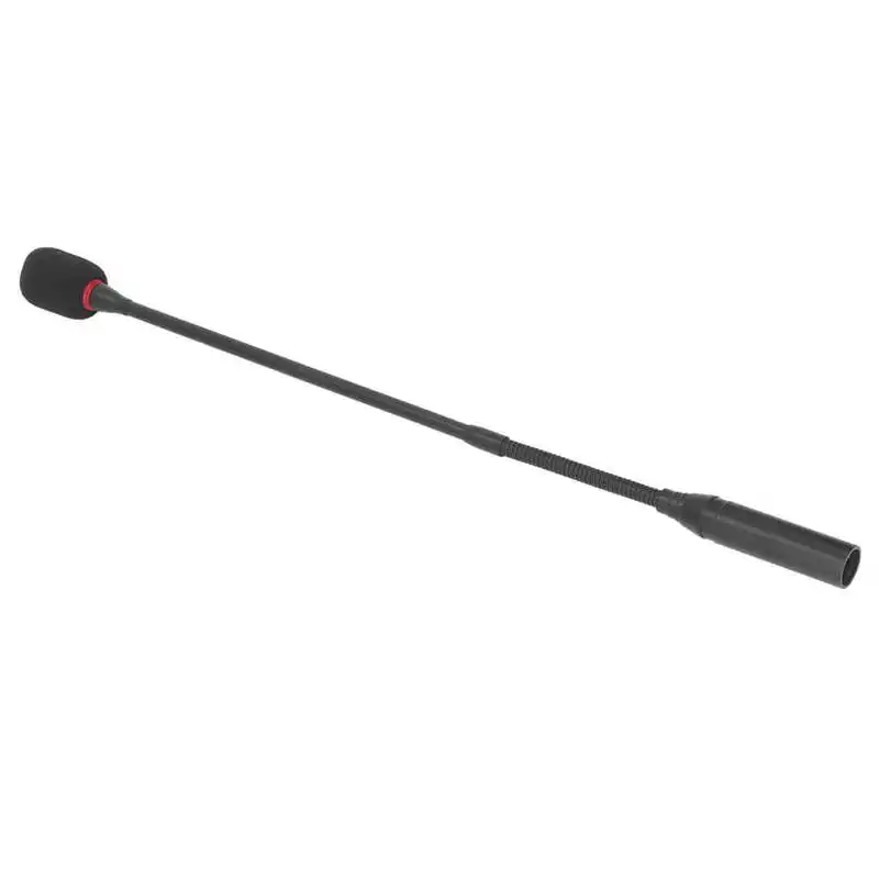 Gooseneck ميكروفون أسود 16.5 بوصة مقشر سبائك الألومنيوم التوصيل في ميكروفونات المنصة مرنة لغرف الاجتماعات للحكومة