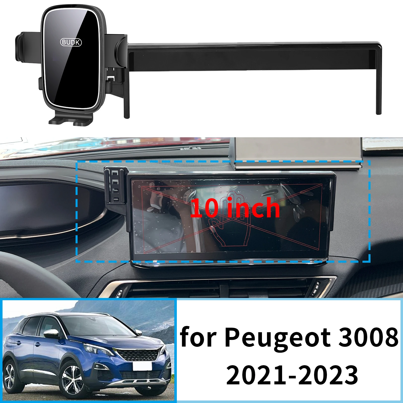 

fit for Peugeot 3008 2021 2022 2023 Stable Clip-On Phone Holder​​ Mount Screen Base No Vibration​ Car accessoires
