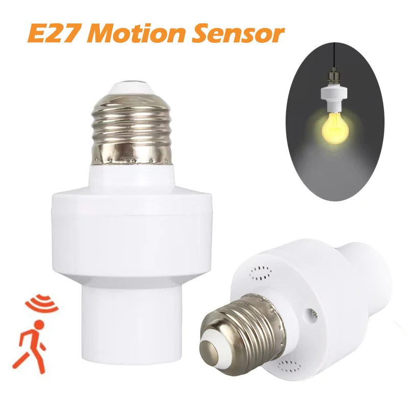 

E27 Radar Human Body Sensing Lamp Head holder AC 100-240V Screw Sensor Switch Lamp Base for Staircase Corridor Garage