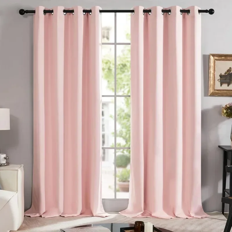 Home.Set of 2 Blackout Curtains, 100% Light Blocking, Heat Insulation, Noise Reduction, Grommets Drapes for Windows/Living Room