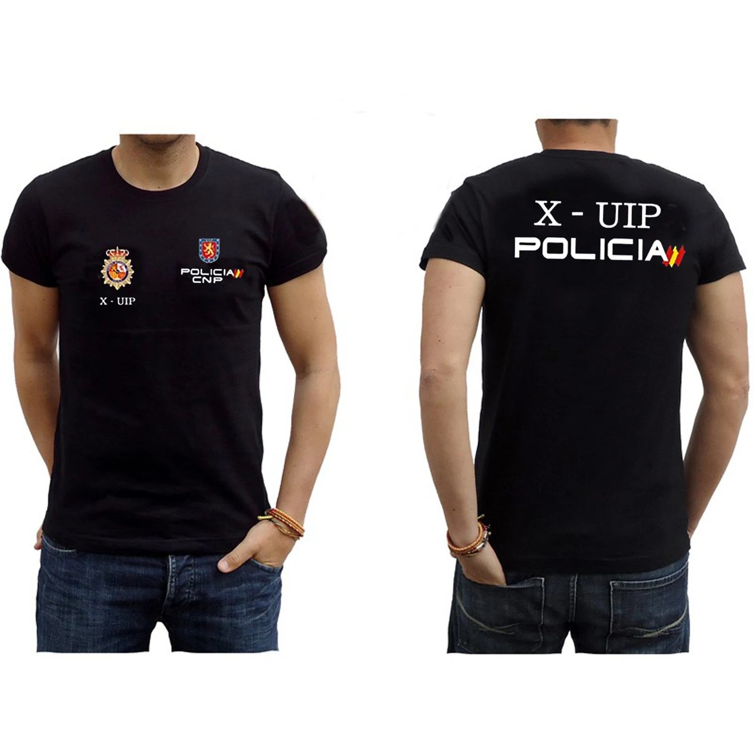 Spain Nacional Policias UIP Policia T Shirt. Short Sleeve 100% Cotton Casual T-shirts Loose Top Size S-3XL