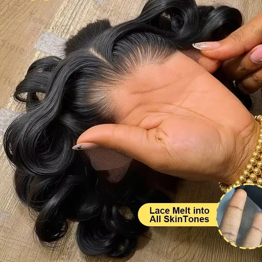 Black Body Wave Wig HD 13x4 Synthetic Lace Front Wig Logos Shaped Glueless Wear And Go Pre Plucked With Baby Hair For Women Use
