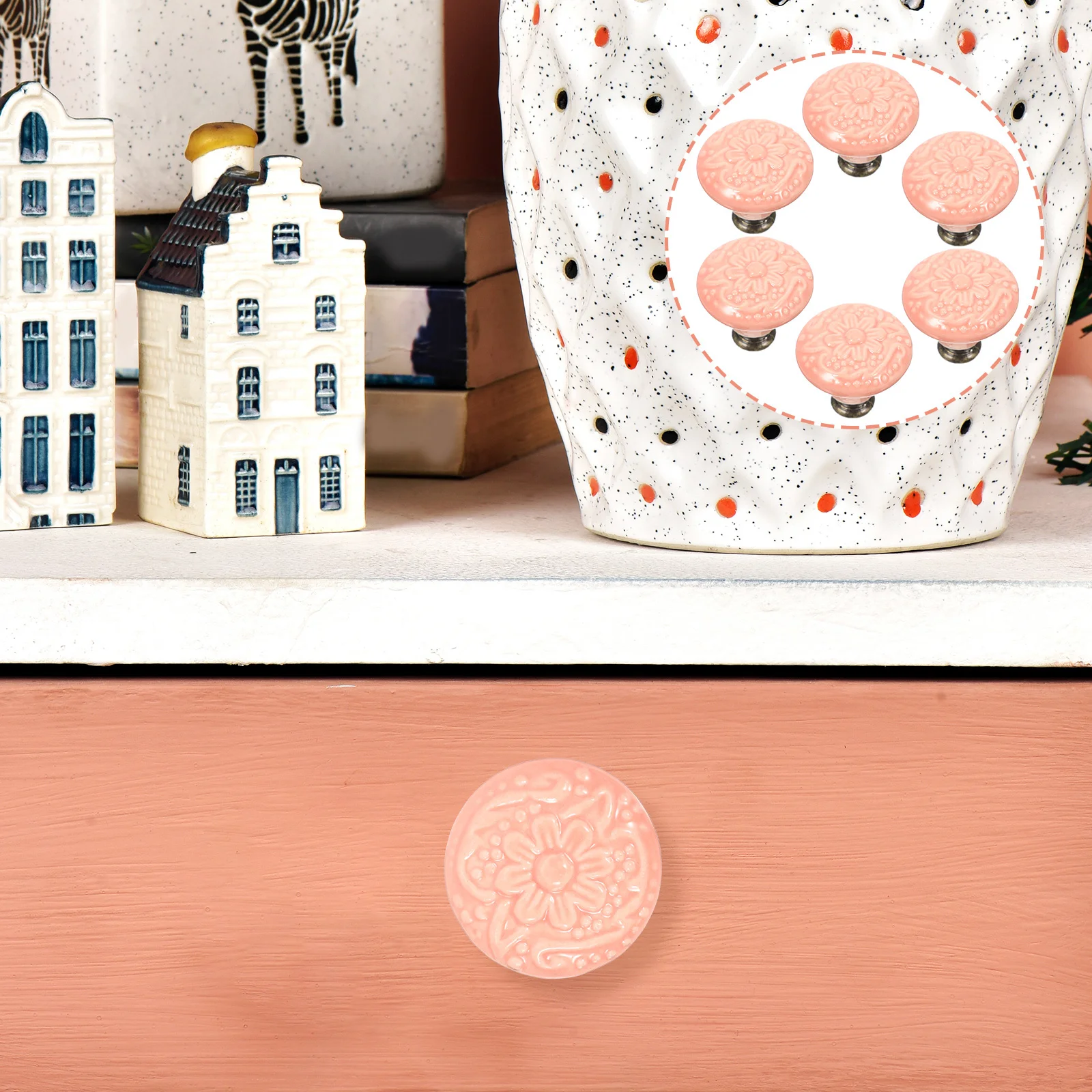 6 قطعة مقابض أدراج السيراميك سطح أملس غير قابل للانزلاق لخزانة غرفة النوم خزانة الأثاث ترقية ديكور مقابض السيراميك #2