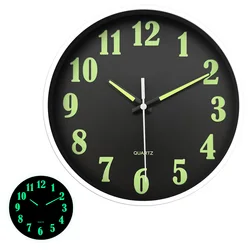 1pc 8 inch minimalist glow-in-the-dark wall clock, luminous digital hands design wall clock, home mute clock, for home decor