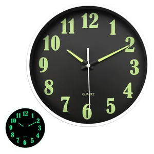 1 buah Jam dinding glow-in-the-dark minimalis 8 inci, jam dinding desain tangan digital bercahaya, jam bisu rumah, untuk dekorasi rumah 10 penjualan terbaik glow in the dark jam dinding - №