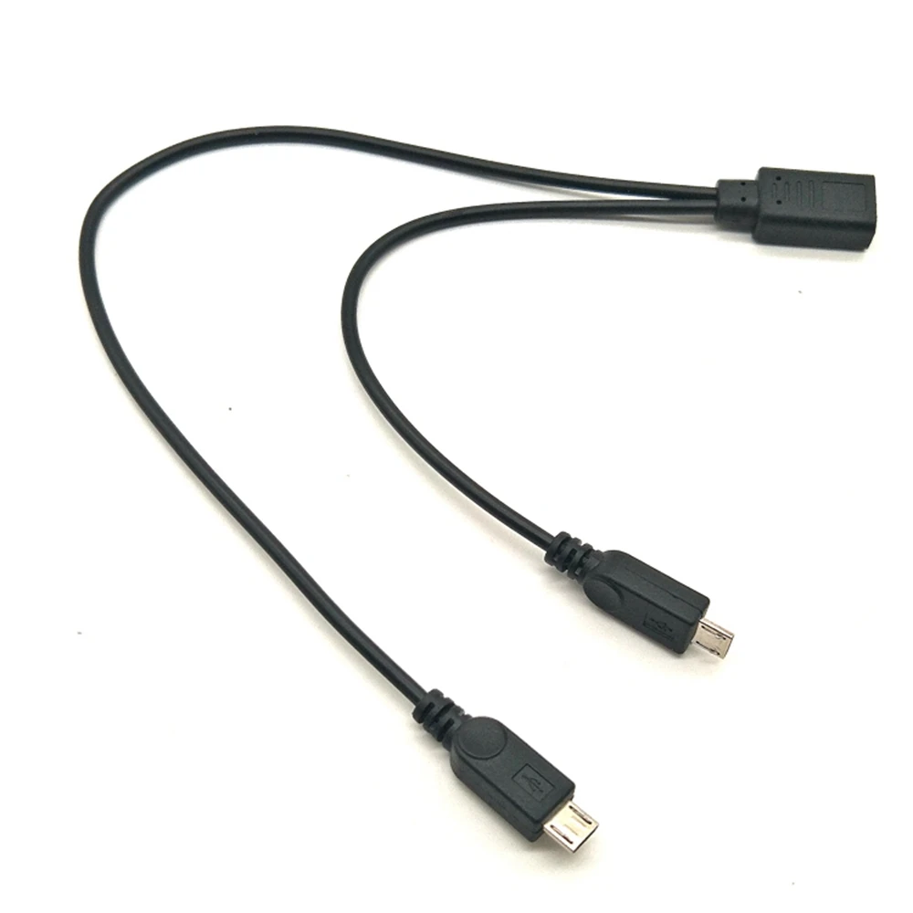 USB 2.0 splitter 1 female 2 male data charging extension C, USB-C Y cable USB Type-C female connector to dual Micro USB male