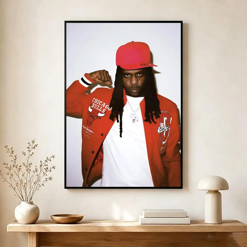 Gritty Rapper C-Chief Keef Poster Lightweight Self‑Adhesive PP Wall Decal for Study Living Room Bedroom Decor Gift