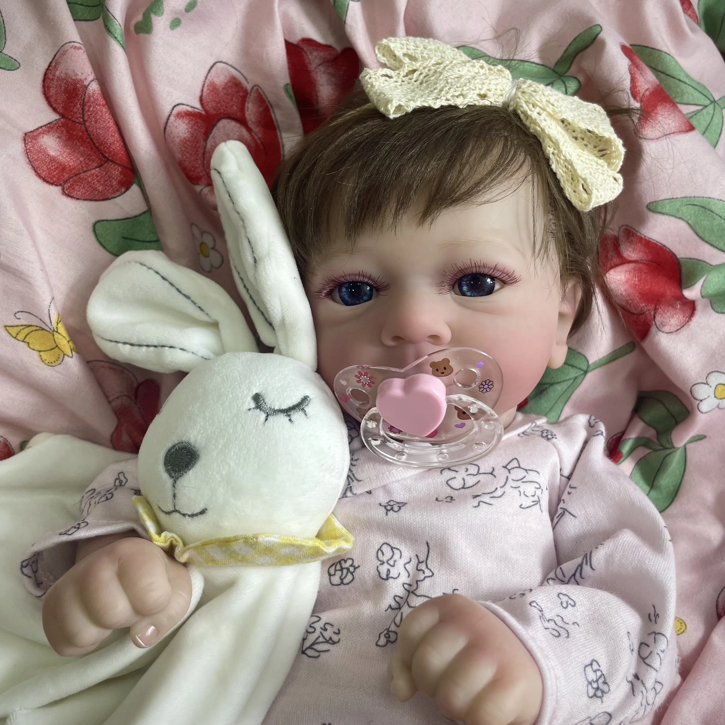 17-18Inch Finished Reborn Dolls Felicia Silicone Vinyl Or Cloth Doll Lifelike Adorable Newborn Girl Best Christmas Gift for Kids