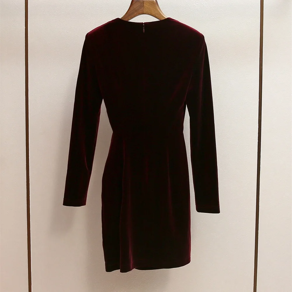 2025, elegantes Winterkleid für Damen, Samt, ausgehöhlt, Kette, Korsett, figurbetonter Damenrock, Y2K New Fashion Party Dress BH