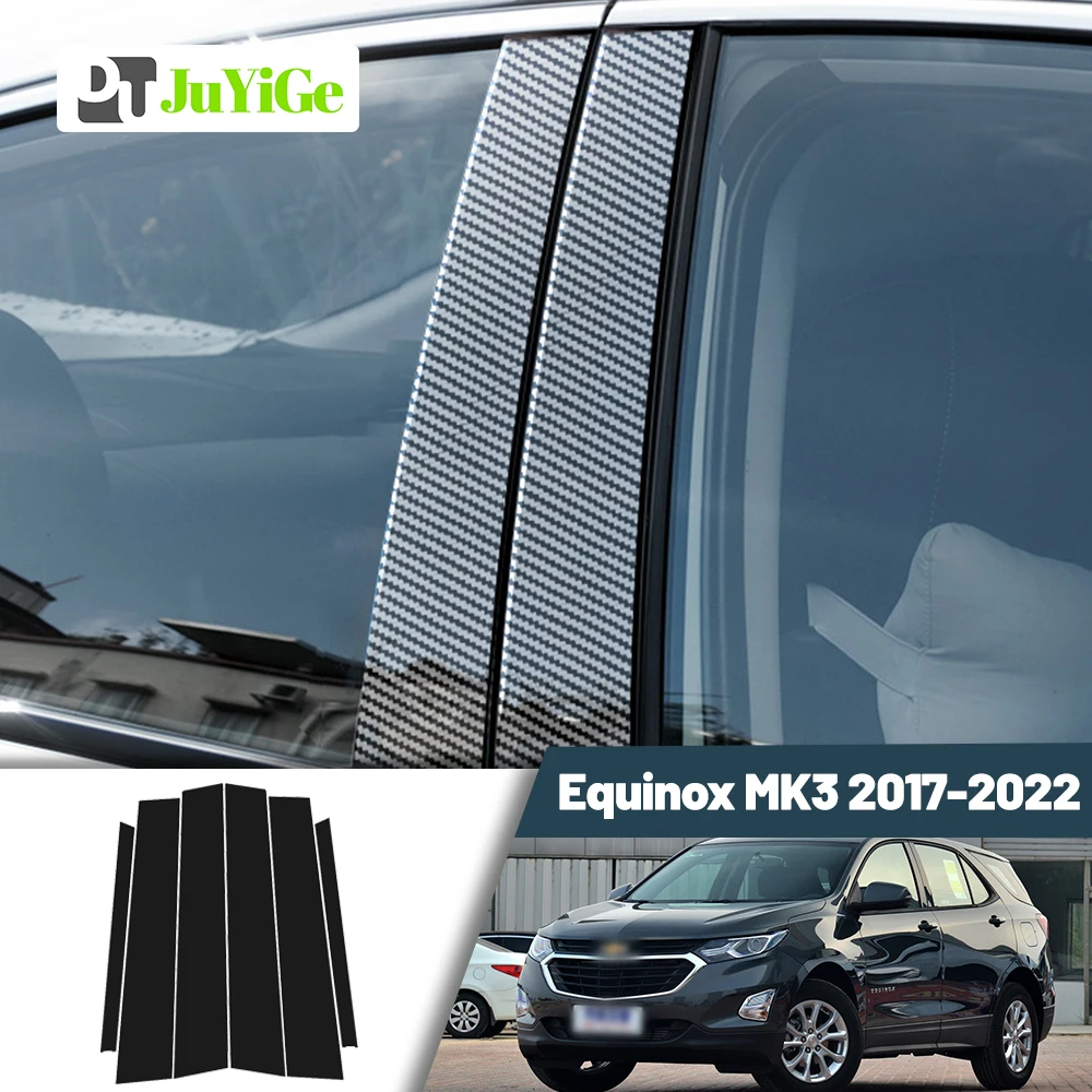 

Glossy Black Carbon Fiber Window Door Deal B C Pillar Post Cover Sticker For Chevrolet Equinox 2017-2022 2018 2019 2020 2021