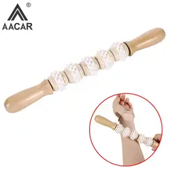 Wooden Back Massage Roller Rope Wood Therapy Massage Tools Wooden 5-wheel Massager Lymphatic Drainage For Leg Back Pain Relief