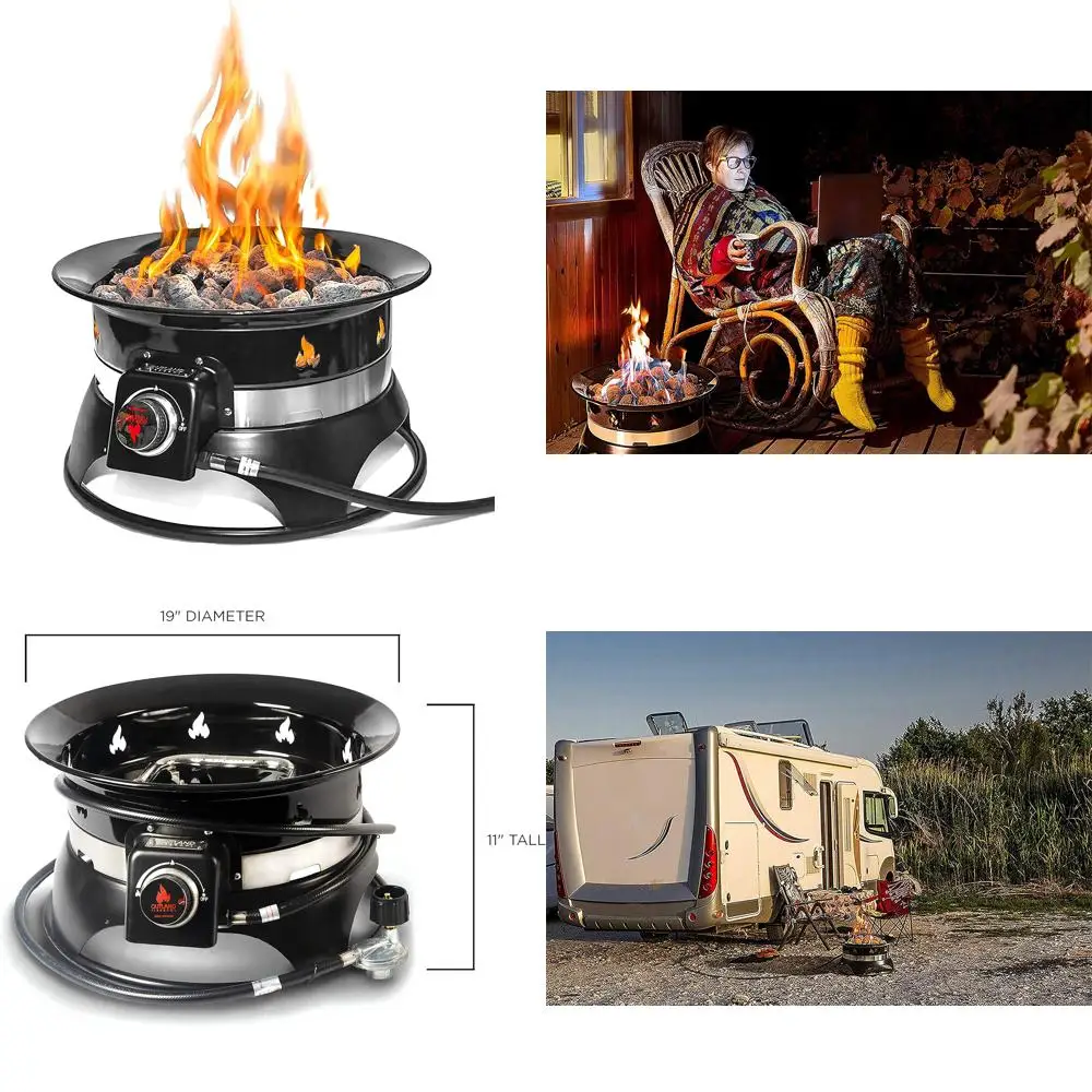 

Бесдымная пропановая костра премиум-класса с автоматическим зажиганием и крышкой и комплектом для переноски Outland Living Firebowl 870