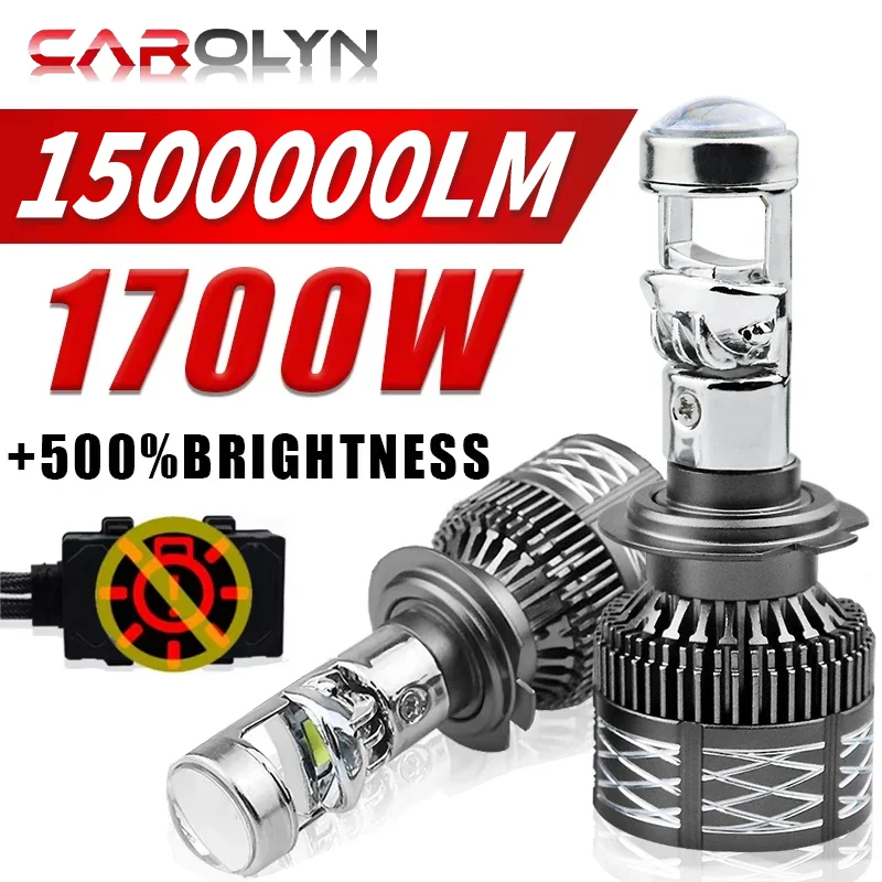 Bi LED H7 H4 Headlights Projector Lens 1500000LM H11 9005 HB3 9006 HB4 H8 H9 Turbo Canbus LHD Hi/Lo Beam With Fan Cooling 12V 24