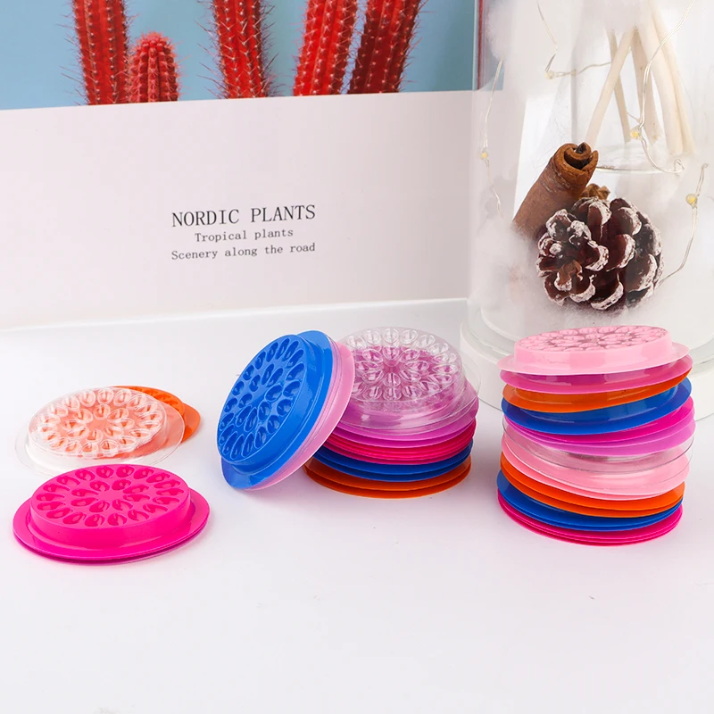 Porte-fleurs en plastique jetable, 100 pièces, autocollant, palette adhésive, outil de cils greffés pour Extension de cils, outil de maquillage