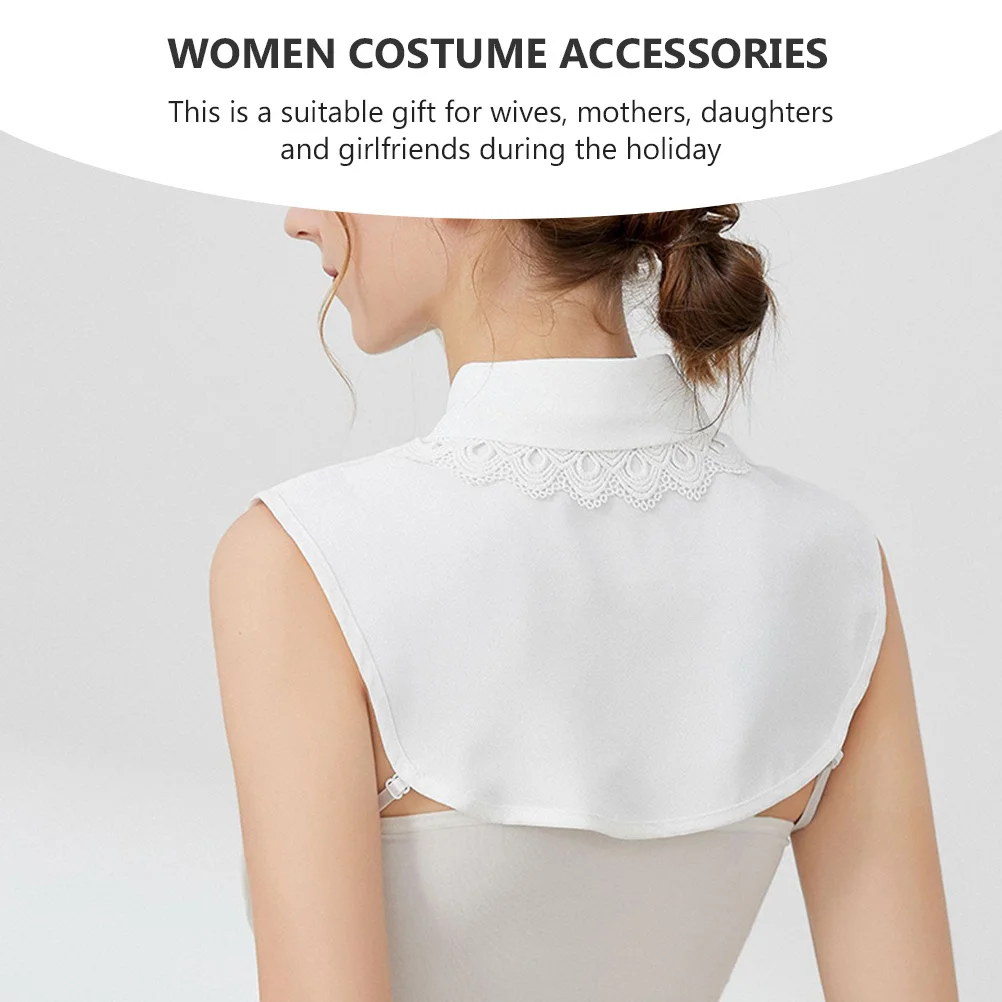 

1Pcs White Elegant Fake Collar Half Shirt Detachable Chiffon False Collar for Women School Office Party Costume Accessories