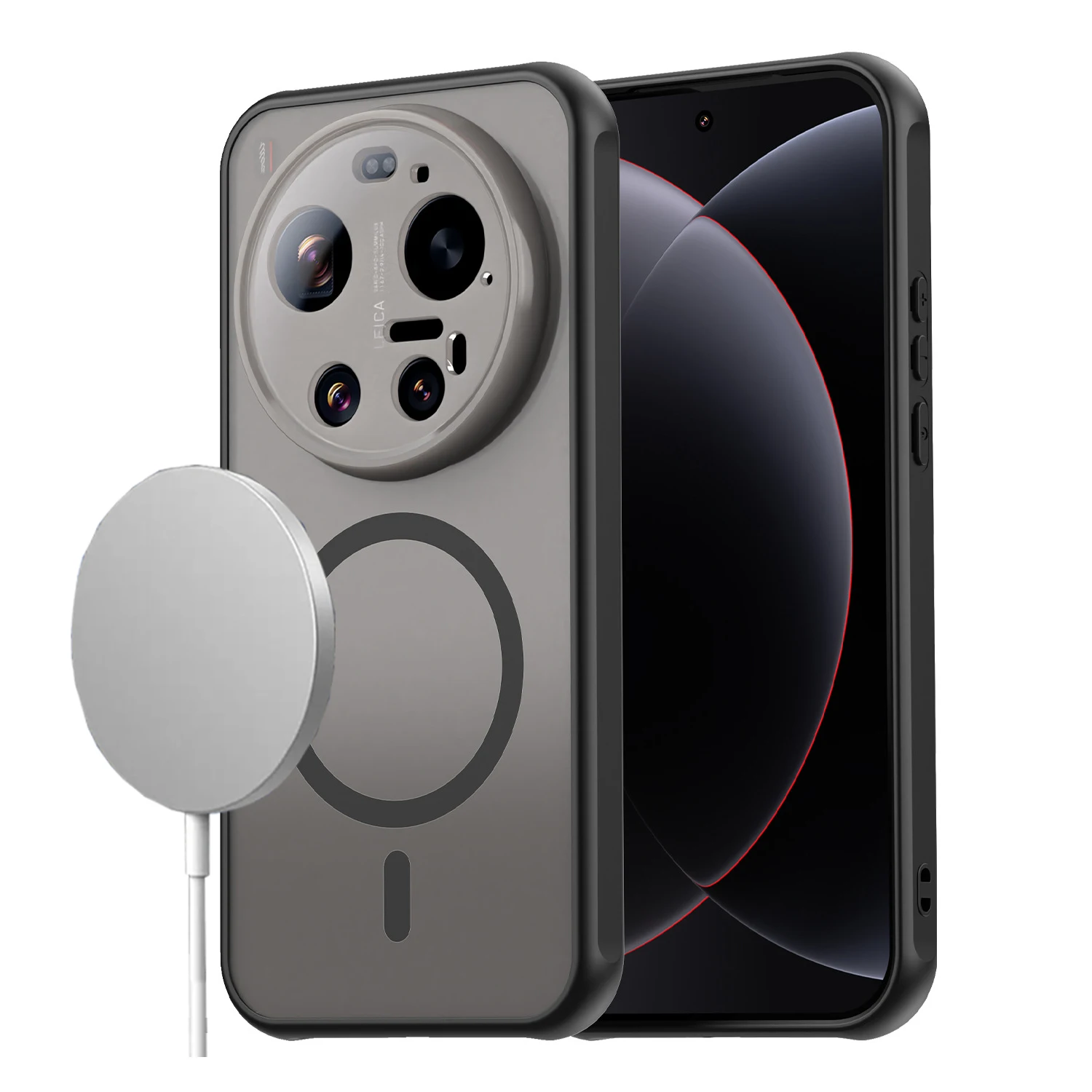 

Чехол для Xiaomi 17 Ultra [магнитная беспроводная зарядка] [защита камеры] Матовый матовый противоударный мягкий бампер, жесткая задняя крышка