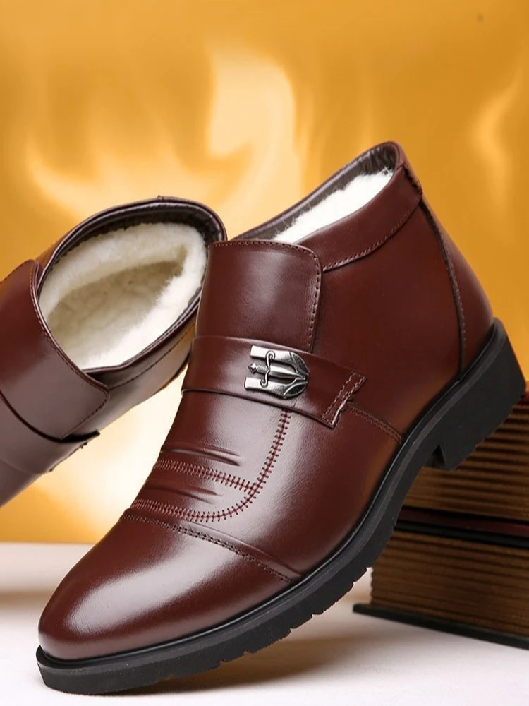

High Quality Winter Men's New Comfortable Leather Casual Leather Shoes Fashion Men's Warm Casual Short Boots