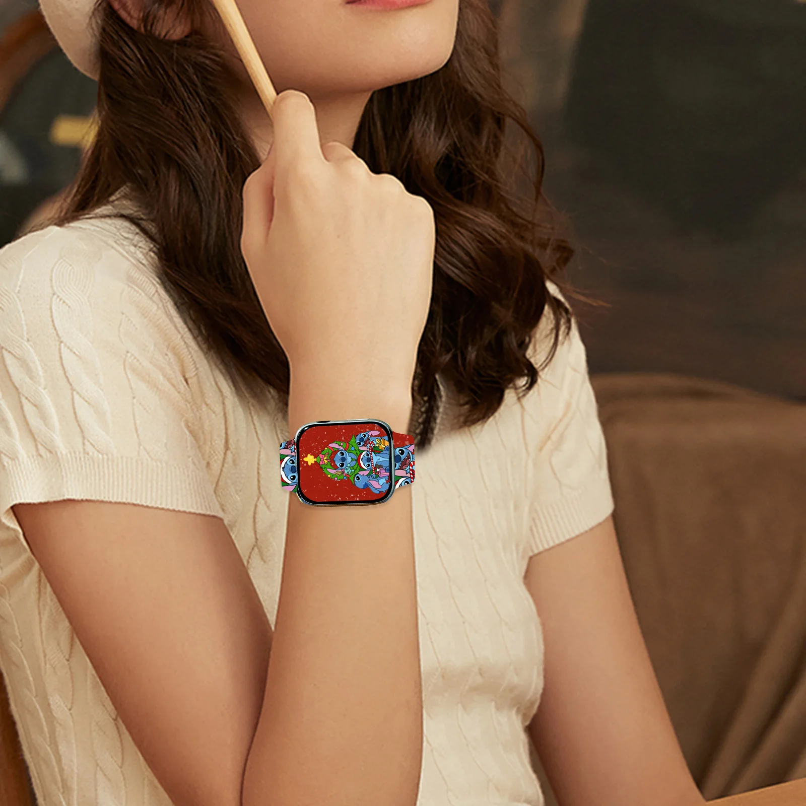 ديزني عيد الميلاد غرزة حزام لساعة أبل 11 10 9 8 سيليكون الفرقة استبدال سوار ل iWatch 46/44/42/41 مللي متر حزام الساعات #4