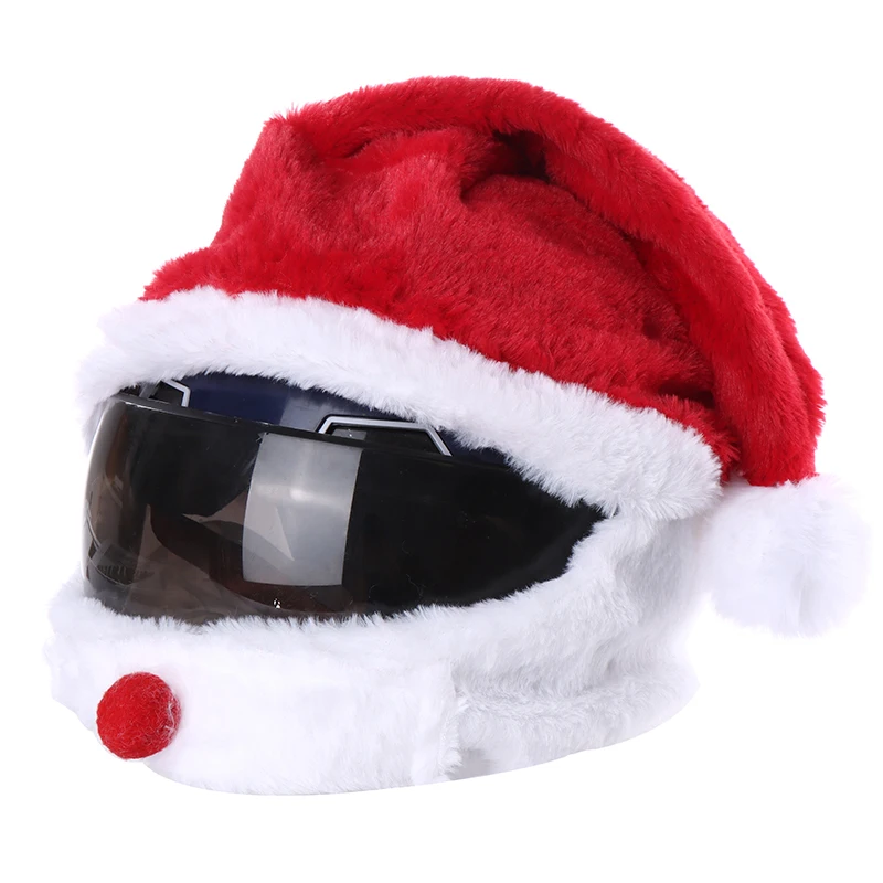 1pc Christmas Creative Plush Helmet Cover for Men Long-lasting Helmet Protector Eye-catching Comfortable