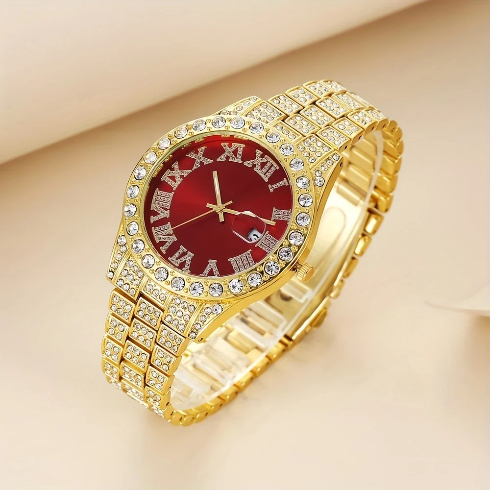 Rhinestone Decor Quartz Watch Casual Waterproof Analog Dress Watch, Gift For Mother's Day Valentine's Day