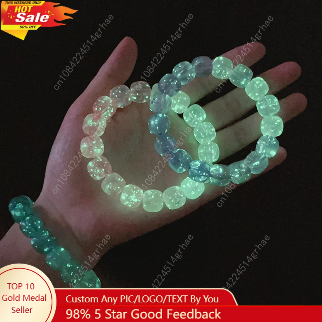 

Luminous Bracelets For Women Men Fluorescent Natural Stone Bracelet Night Light Glowing Beads Bangle Fashion Jewelry Couple Gift