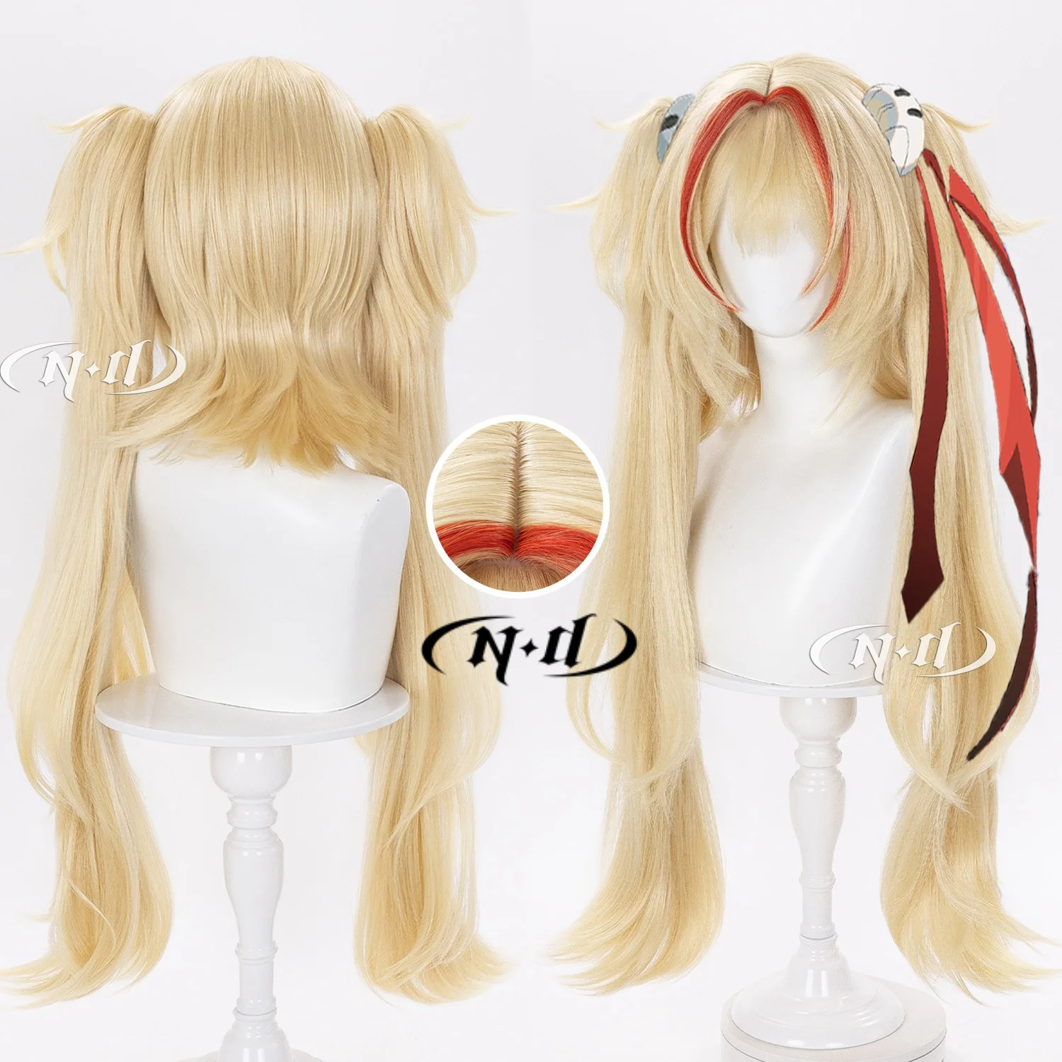 ND Brand Claret ZZZ Zenless Zone Zero Cosplay Wigs Hair Hairpiece for Comic-con Cosplayer Halloween Costume Party Theme