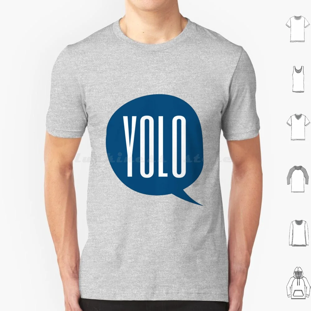 Yolo T Shirt Cotton Men Women DIY Print Blue Text Trademark Logo Speech Balloon Vexel Symbol Area Line Information Computer