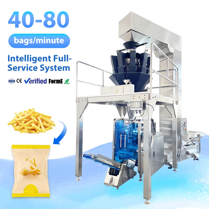 Automatic Multi-function Multihead Weighing Packing French Fries Snacks Food Pop Corn Popcorn Packaging Machine Customized
