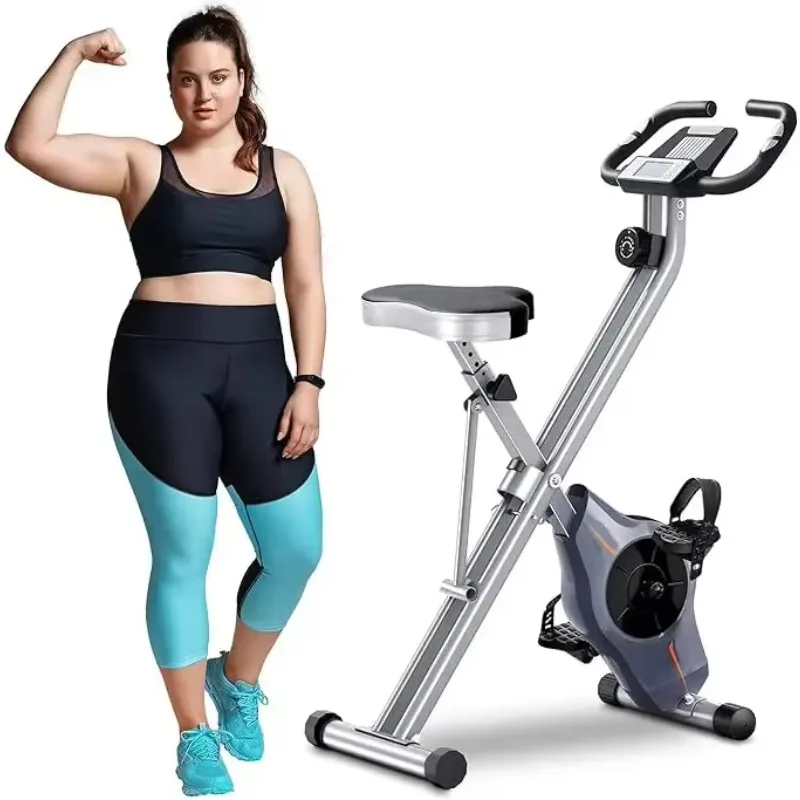 Portable Steel Material Exercise Bike for Home Gym, Folding Home Use Exercise Bike, Sturdy Construction for Stability