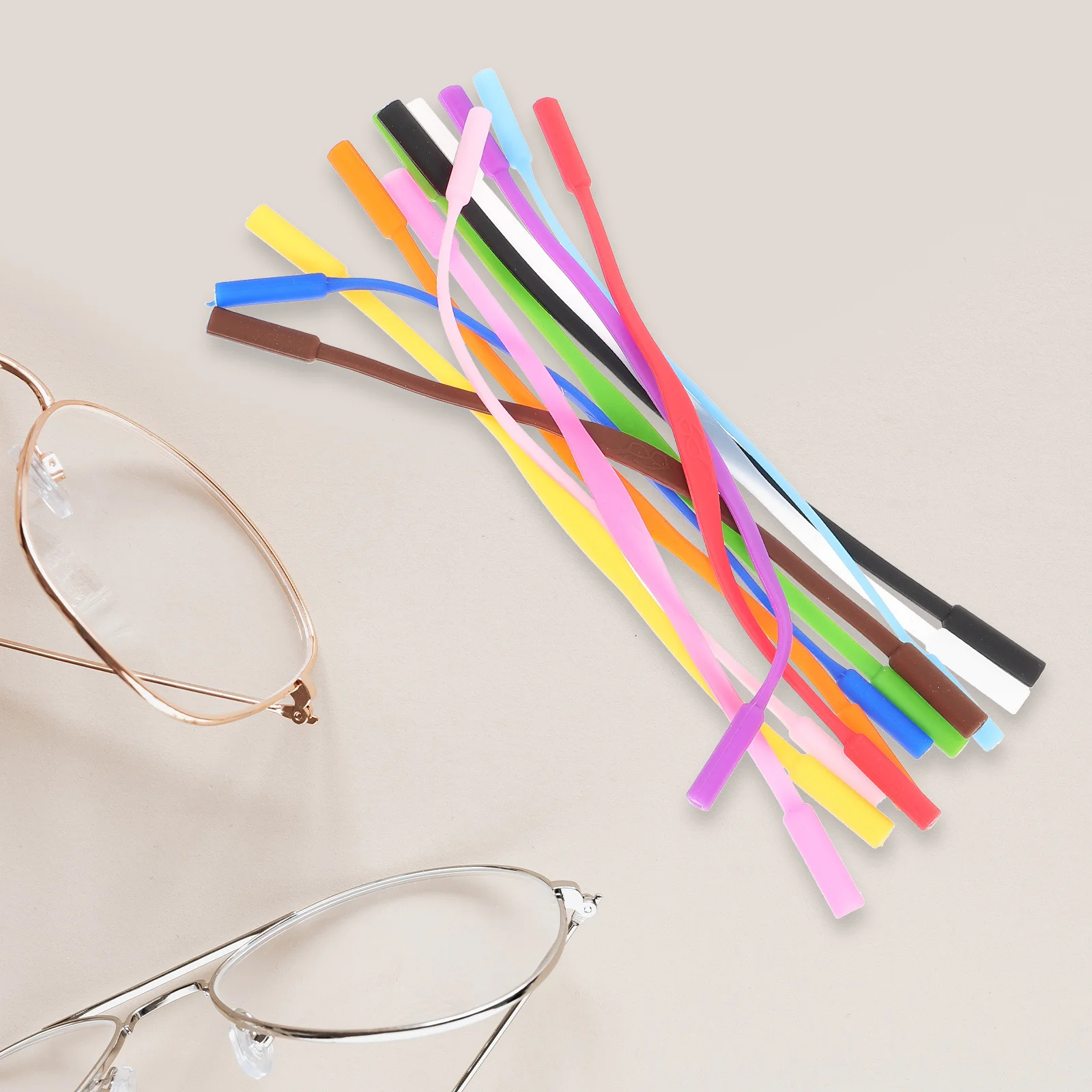 12pçs cinta de óculos antiderrapante, suporte de óculos de silicone para crianças, proteção para os olhos durante esportes, natação, ginástica, retentor de óculos