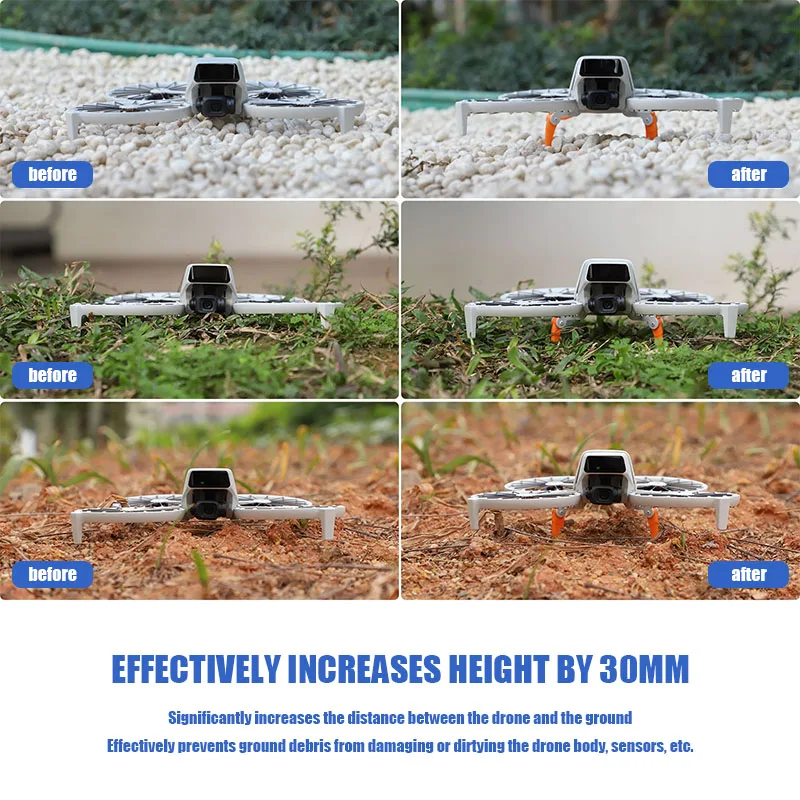 VOLODYMYR Foldable Spider Landing Gear for DJI Flip Drone Anti-Scratch Height Adjustable Leg Extenders EASY Installation